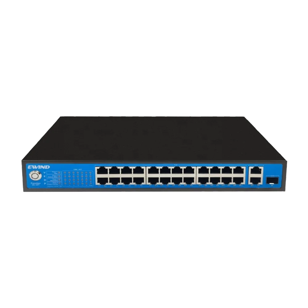 Wholesale Price 24 100M port 2 1000M Port 1 Fiber  With Watch dog Function Poe Switch