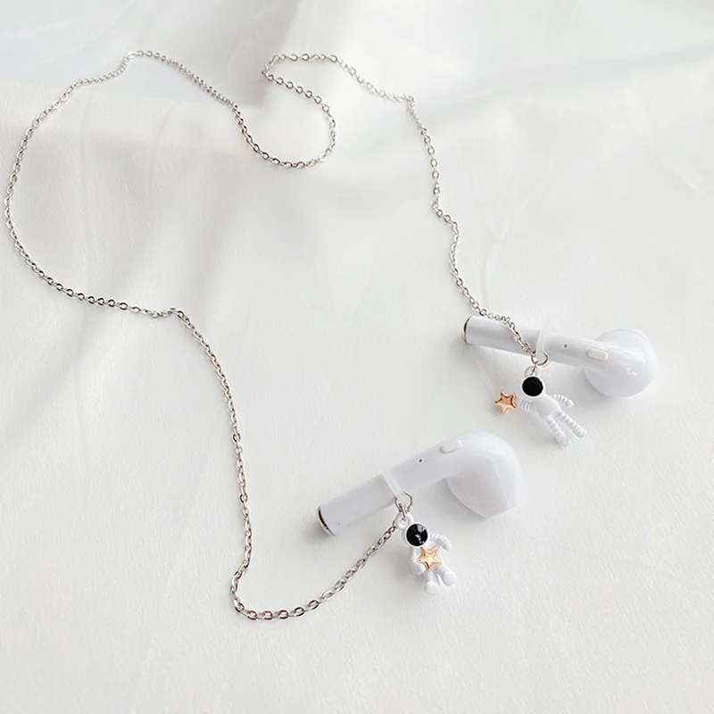 Hot Sale Fashion Anti-lost Titanium Steel Earphone Airpods Holder Accessories Wireless Earphones Headphones Chain