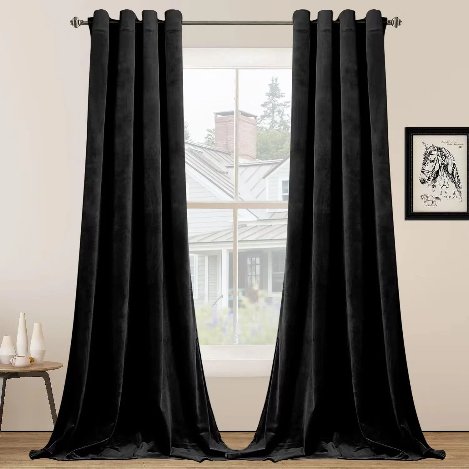 Wholesale Custom Velvet  Blackout Curtains Drapes Luxury Window Curtains 2 Panels for Hotel Bedroom home living room Basement