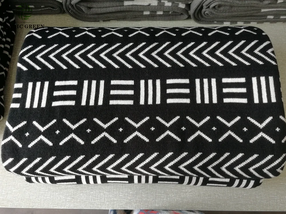 max 230cm width  zero defect top quality 100% acrylic cotton organic Geometric Aztec zig  knit square  plaid throw blanket