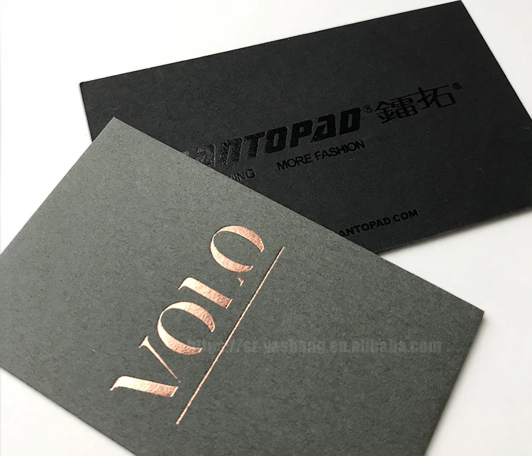 Gray customized rose gold foil business paper card / greeting thank you card postcard /visit card printing