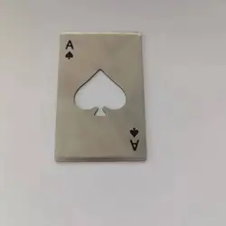 Оптом открывалка для Покера из нержавеющей стали, размер кредитной карты, открывалка для пивных бутылок для праздничных подарков