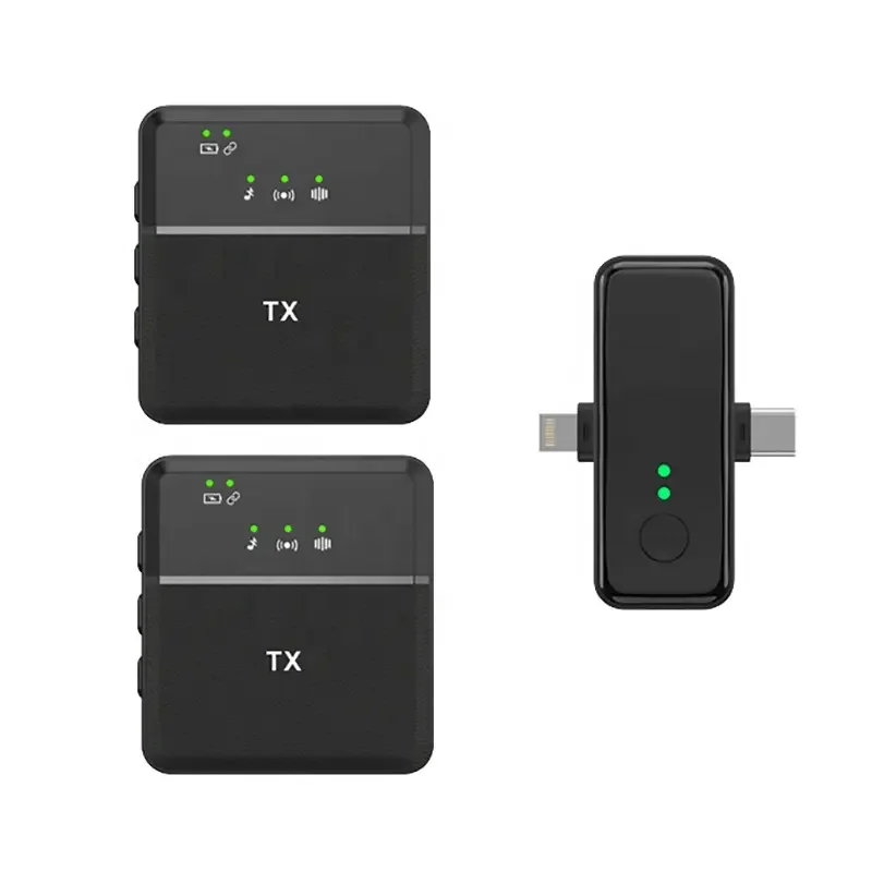 3 IN 1 dual mic Wireless Live Broadcast Noise Cancelling Lavalier Wireless Microphone SX31 for Phone Computer Audio and Camera