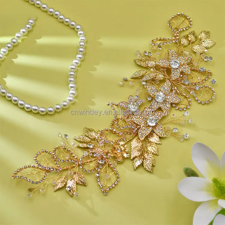 Bride Evening Dresses Sewing Accessories Fashion Metal CRYSTAL Patch Wholesale Patches 3D Flower Applique  for dress