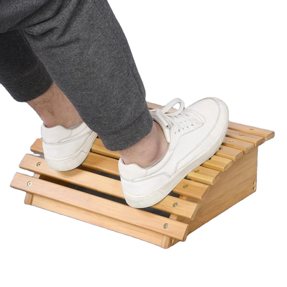 Бамбуковый ступенчатый стул под столом для ног офисный домашний стул для ног