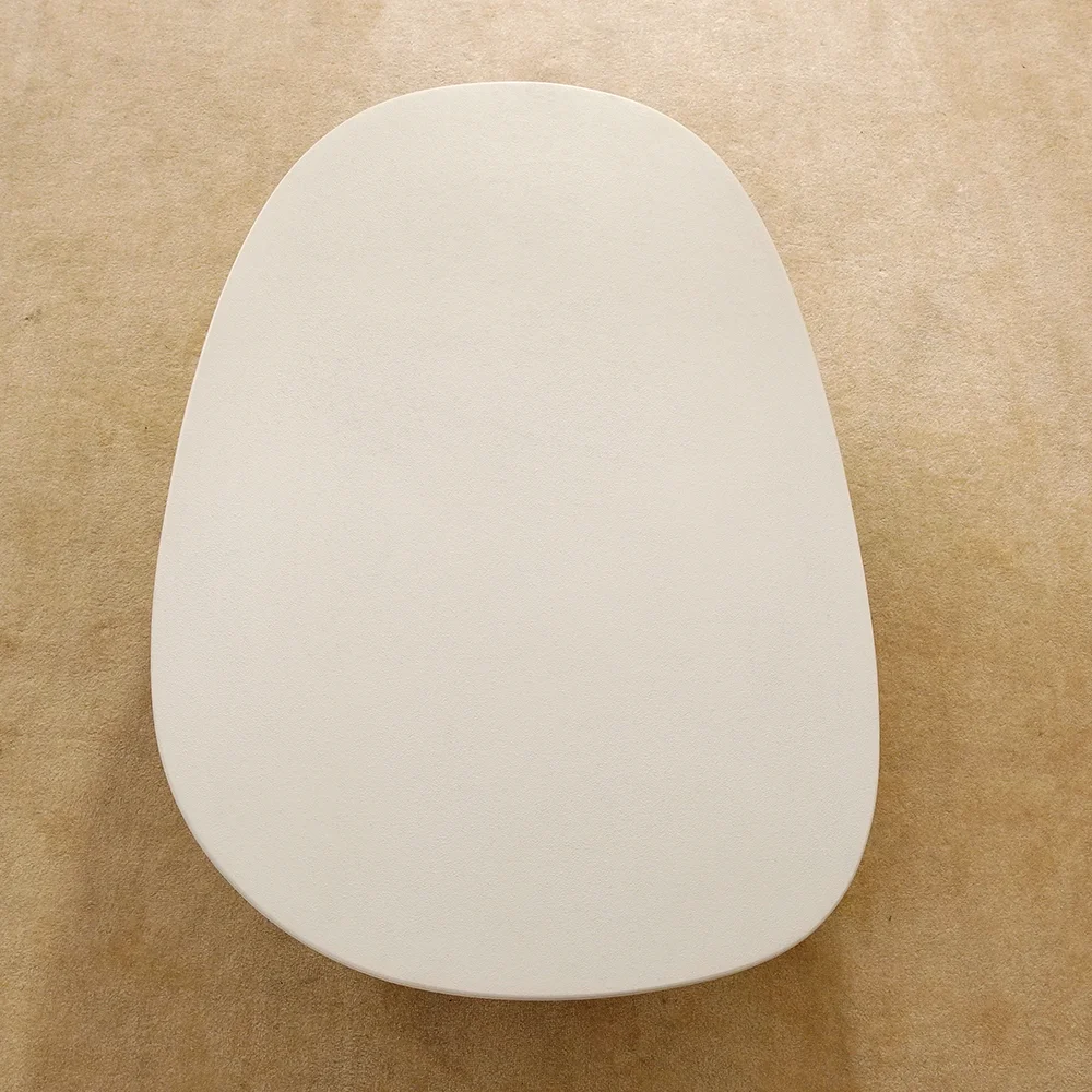 Concrete Oval White - Perfect Small Space Coffee Table for Contemporary Living Room Decor