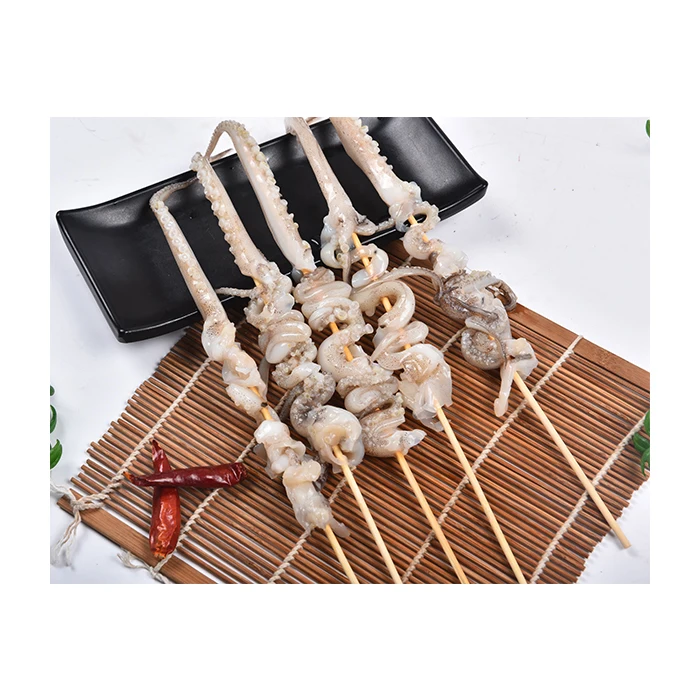 Hot Selling Good Taste Fresh Fishing Deep Sea Calamari Squid And Phoenix Dance Skewers