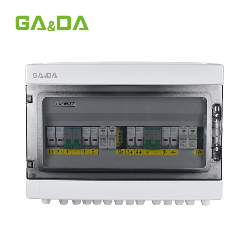 IP65 Solar control box 500V DC Combiner Box  4 input 2 output Junction Box for power supply system