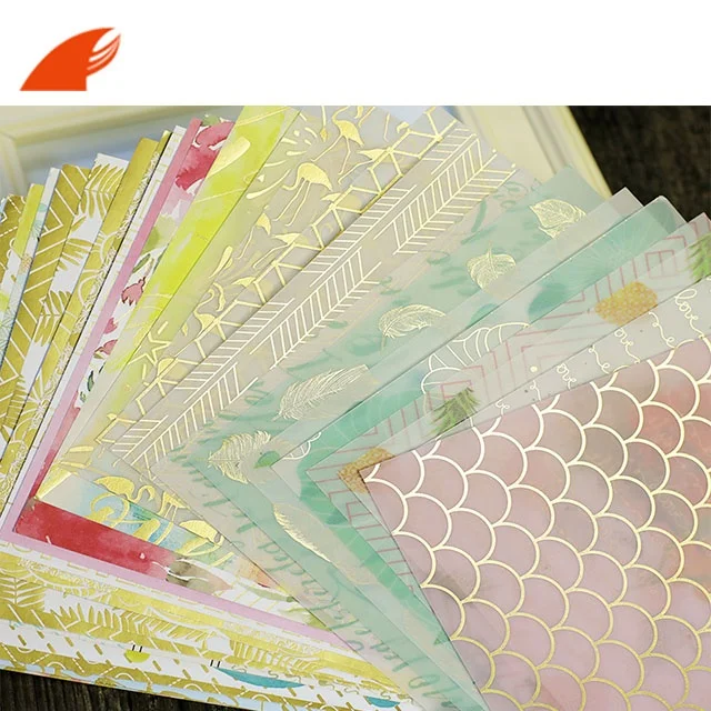 Hot Sale Creative Gold Color  Foil Stamping  Frost   Lovely  Paper  Craft Backer Paper  Pad 6x6 in Paper Pack Scrapbook