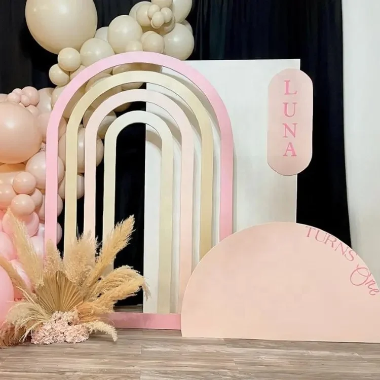 Customization Wedding PVC Event Arch Backdrop Rainbow Acrylic Arch Wedding Decoration