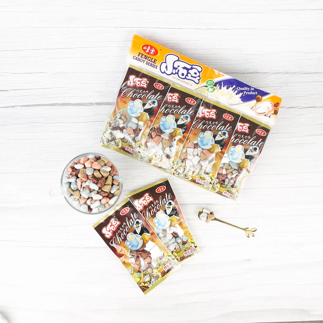 Best Quality Chewy Stone Chocolate Candy Pebble Shape Milk Candies Gummy Stone Candies for Kids