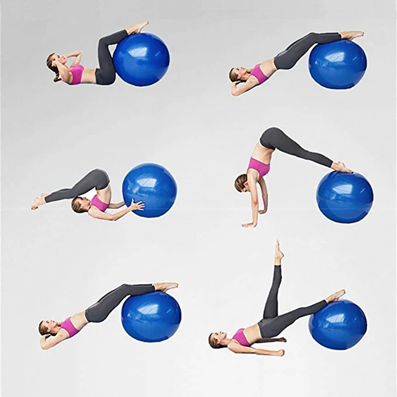 Custom Logo OEM Gym Yoga Ball 45cm55cm65cm75cm Inflatable Ball For Yoga And Pilates - with Pump PVC Yoga Fitness Ball