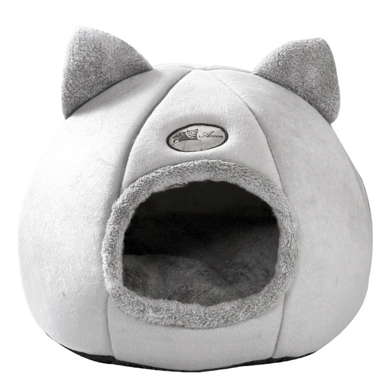 Relaxlines  Pet Warm Bed In Winter Amazon Hot Selling Semi Closed Warm Dog Kennel Plush Round Pet Kennel Pet Bed