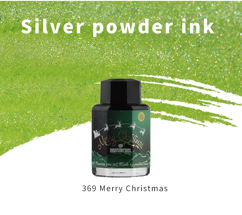 PENBBS- 25th Non-carbon and Gold Powder Fountain Pen Ink 60ml Glass Bottle Color for Drawing Dip Made in