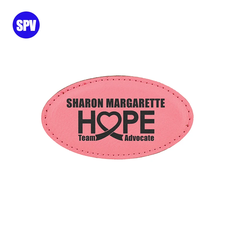 2022 PULSEN 3 1/4 дюйма x 1 3/4 дюйма, светло-коричневый овальный значок из искусственной кожи с магнитом