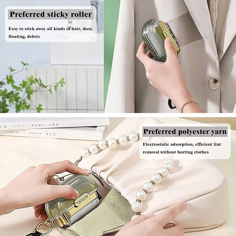 Portable Mini Travel Lint Remover Brush Double Side Fluff Remover for Cat and Dog Hair Reusable for Furniture Couch Carpet