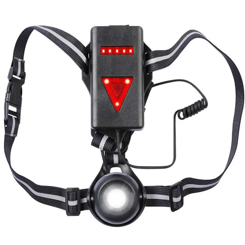 Night Running Lights  USB Rechargeable LED Chest Light with Safety Warning Lamp, Waterproof Running Gear for Runner Bicycle Bike