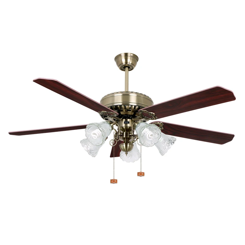 Luxury decorative Chinese style home appliances 60' inch 5pcs plywood blades ceiling fan with light and remote control