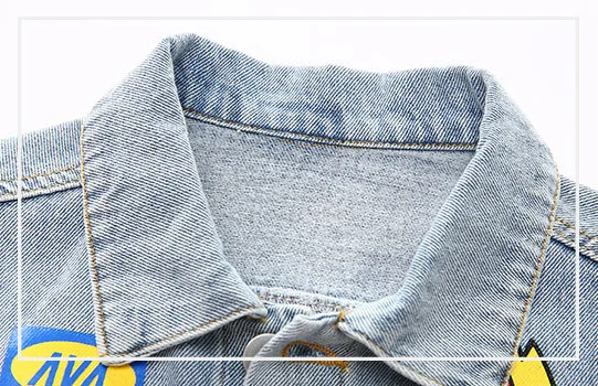 OEM Customization top class boys denim jacket  fashion printing children cool jean jackets for toddler kids