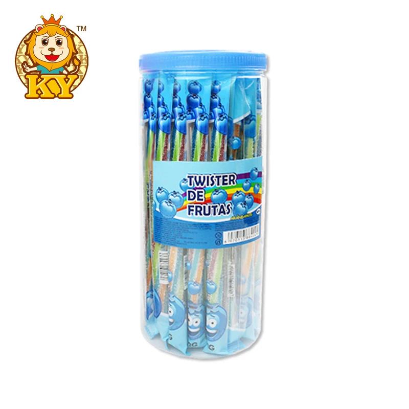 Manufacturer wholesale sour mixed fruit flavor rainbow sour soft gummy candy belt sweets for kids