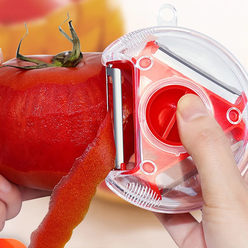 Multifunctional rotating three-in-one peeler kitchen shredder peeling knife vegetable