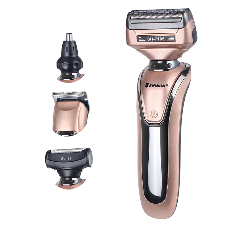 SHINON SH7105 Professional Barbershop 4 in 1 Shaver Shaper Electric Shaver Men Electric Razor Head Shaving Machine