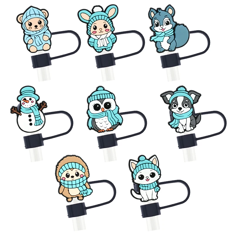 Wholesale Pvc Straw Topper Charms Cute Tumbler Polar Bear Straw Cover Available In Bulk Stocked Straw Accessories