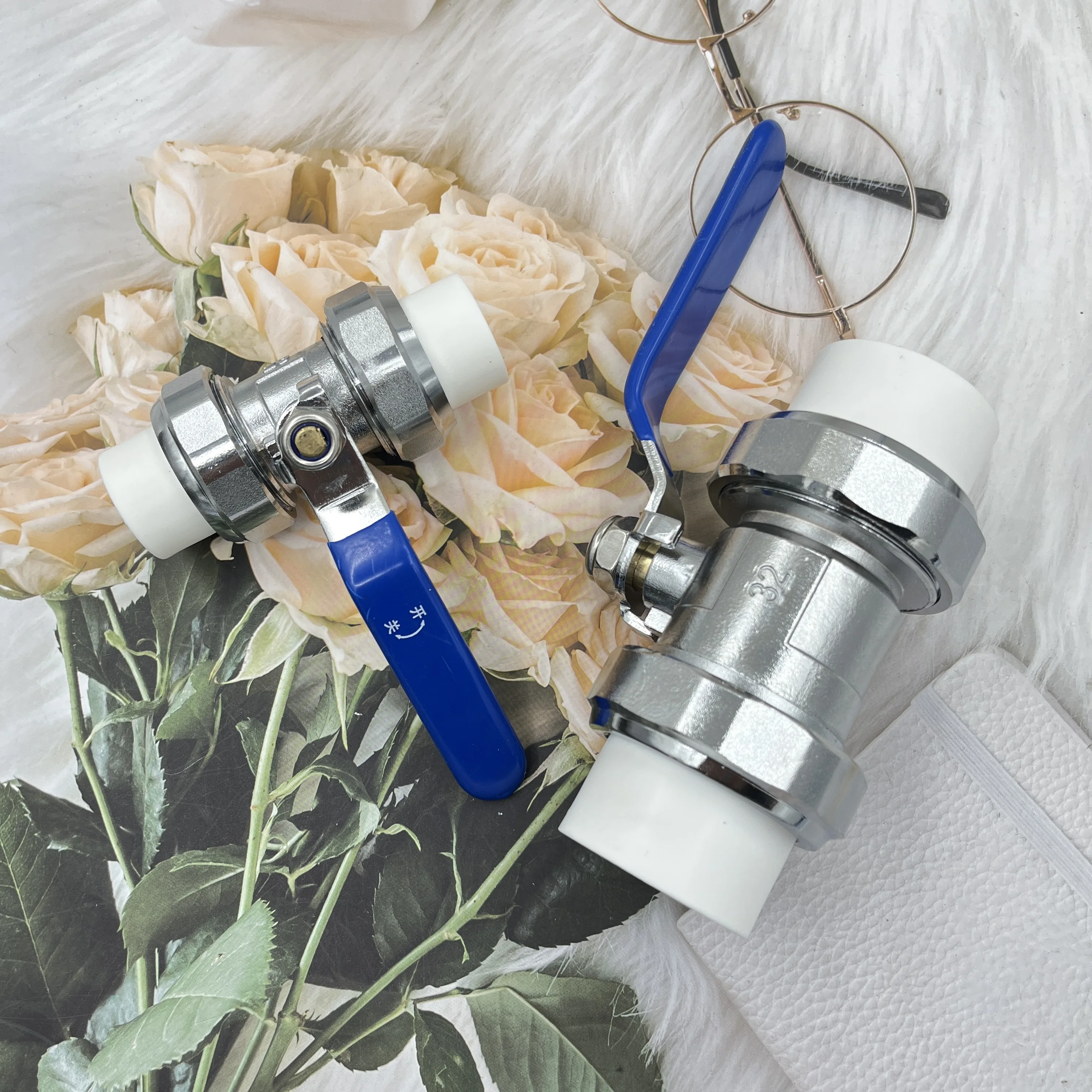 Round explosion-proof ppr stainless steel ball valve double head hot melt valve switch water pipe fittings