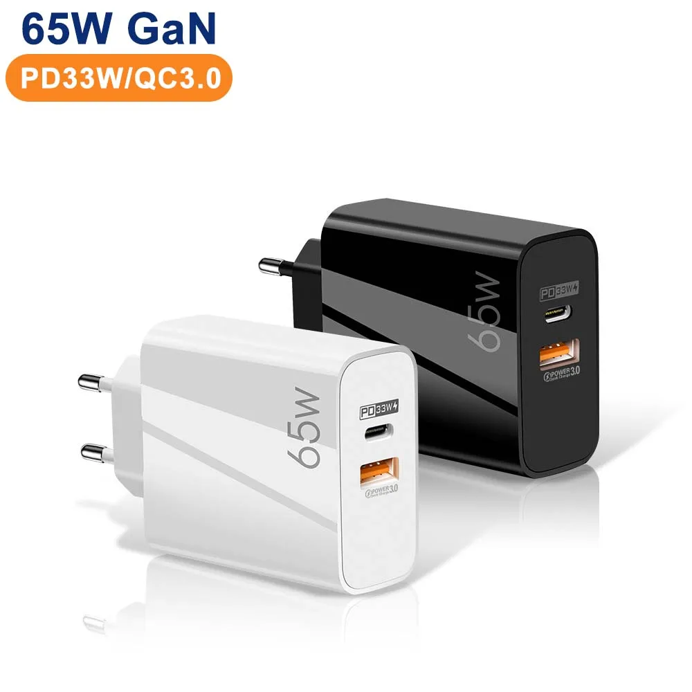 Wholesale Price 65W Quick Gan Charge Type-C PD USB Charger Adapter QC3.0 Fast Power Charger