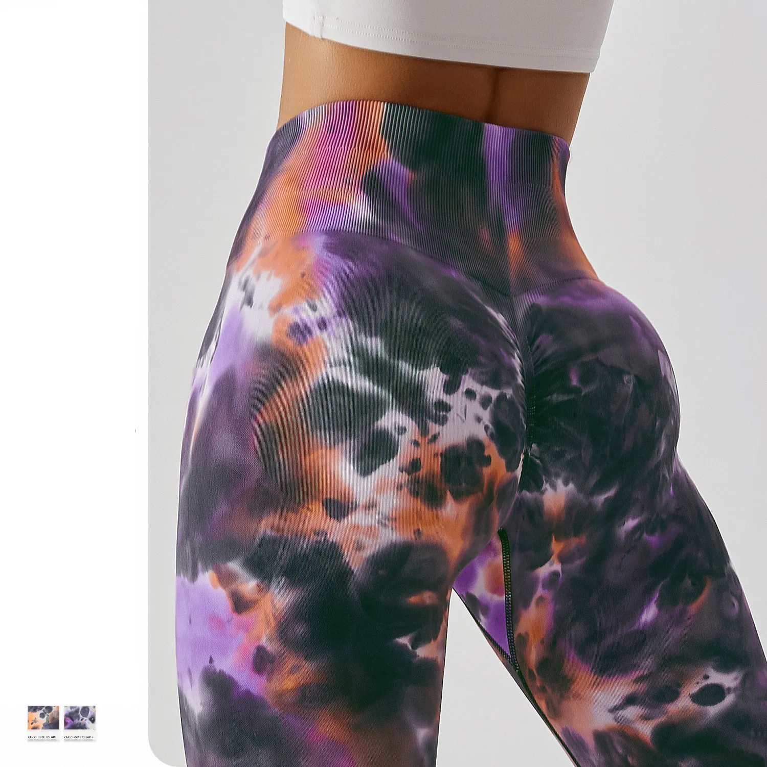Factory wholesale tie dye leggings custom logo women scrunch butt seamless yoga leggings