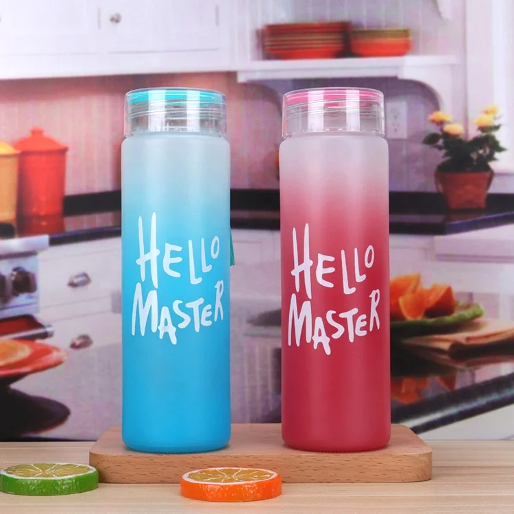 Wholesale cheapest 2021 hot sale 500ml Sublimation Blank Frosted Color Drinkware Matte Glass Water Bottle