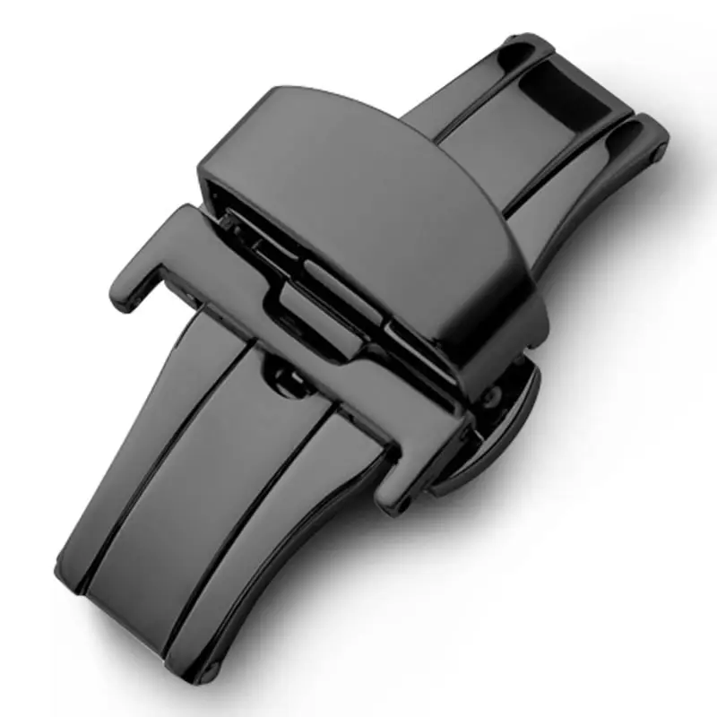 Customize Logo Fully Automatic Mechanical Watch Band Butterfly Loop Stainless Steel Wristwatch Strap Buckle