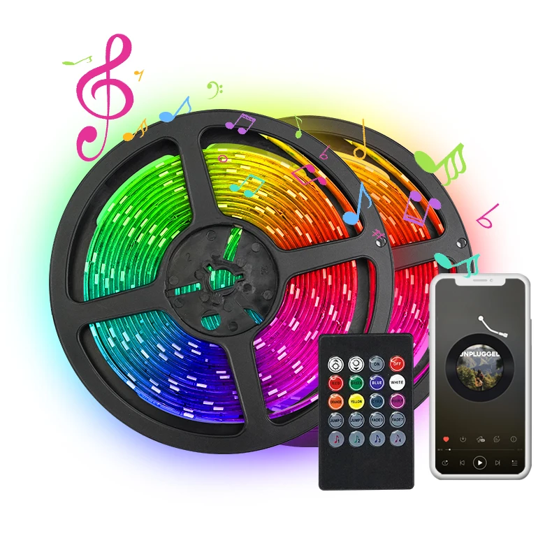 
Hot APP control music sync led strip remote rgb led strip music sensor strip light for wedding concert 