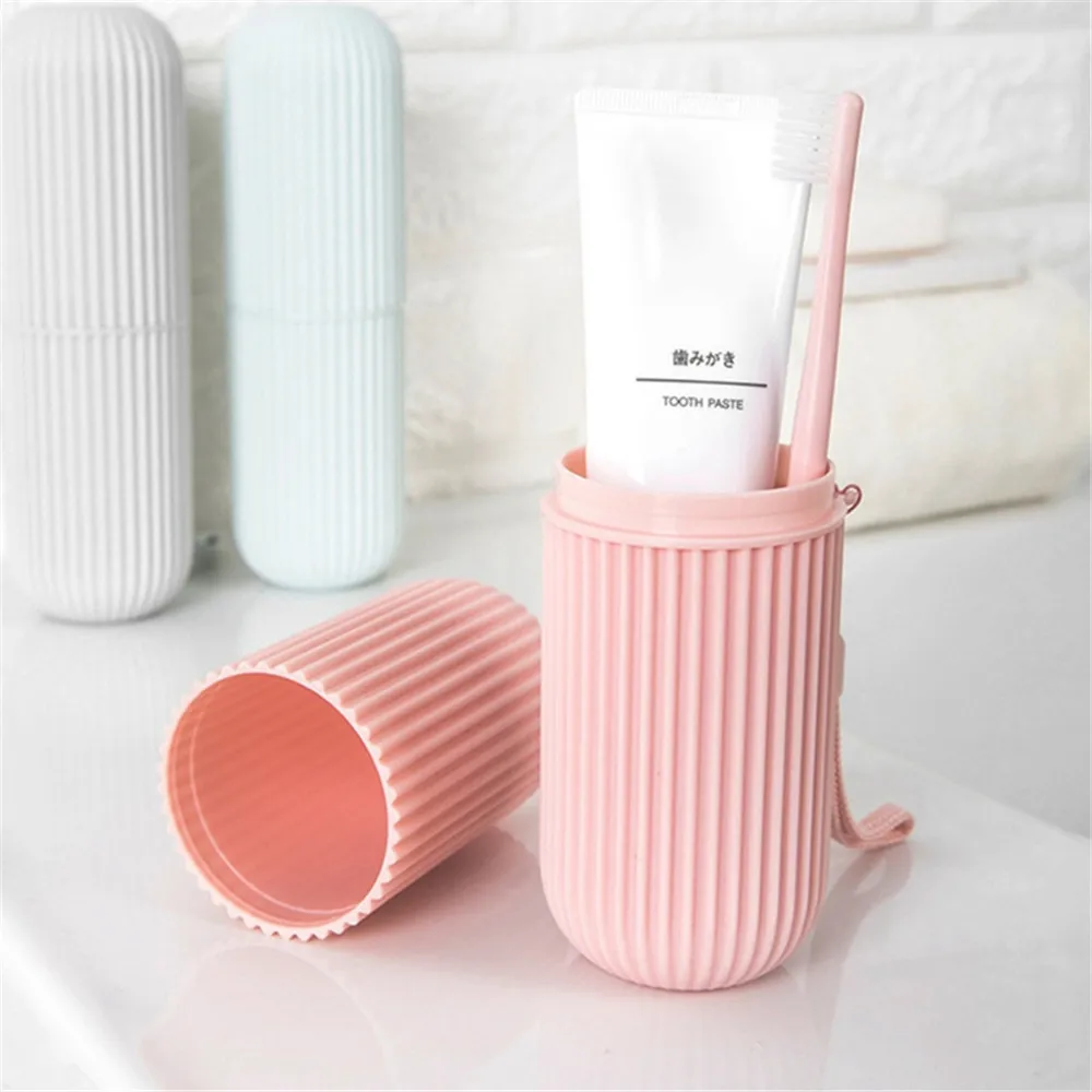 Simple Tooth Brush Cup Toothpaste Storage Box, Travel Toothbrush Box Portable Wash Cup