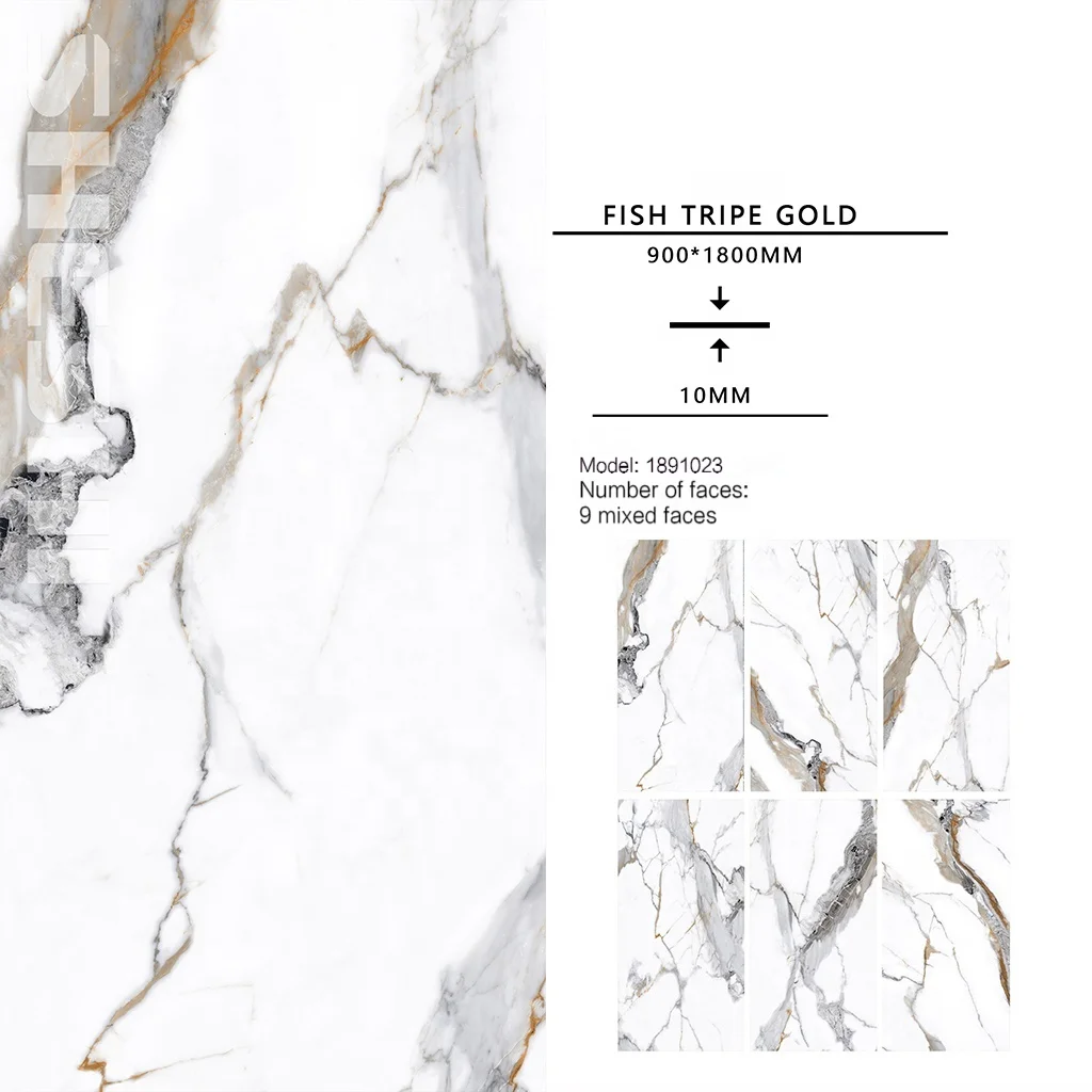 Full Body Glossy Ceramic Interior Tile For Apartment Glazed Polished Porcelain Marble Floor Wall Tiles