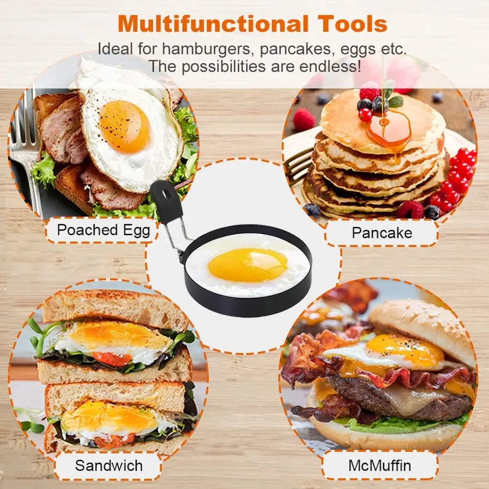 Best Sale Egg Rings Muffins Pancake Griddle Round Pancake Mold Non Stick Cooking Egg Ring for Muffins Cooking Griddle