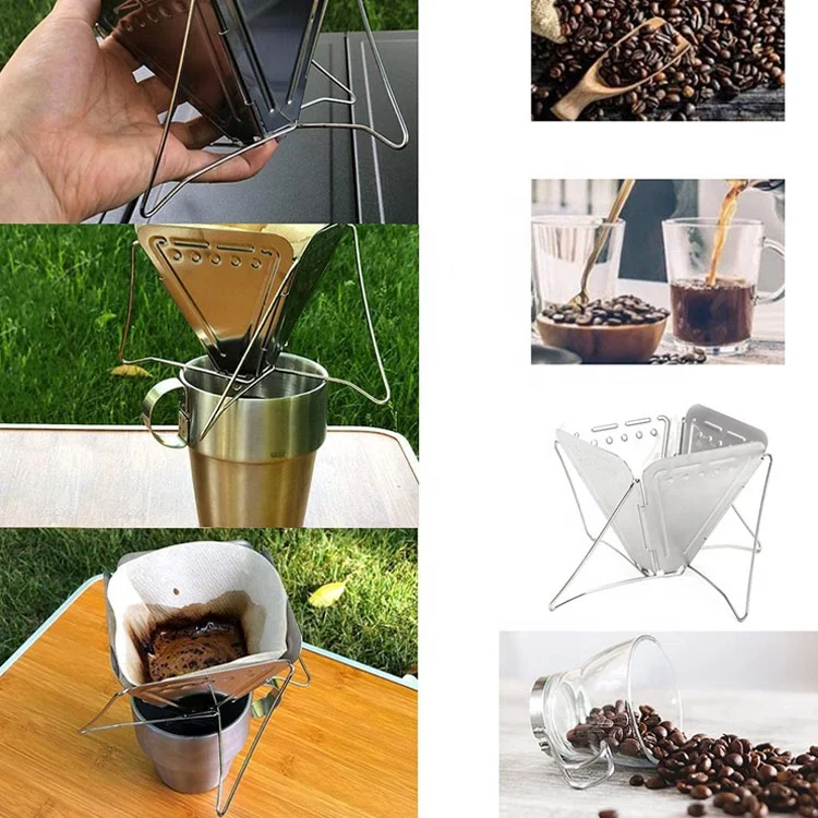 Stainless Steel Split Folding Drip Bag tool Coffee filter