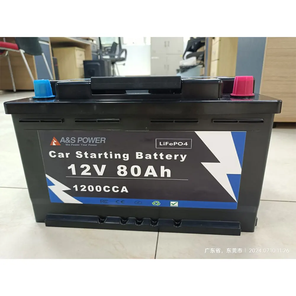 Deep Cycle 12V 80Ah Lithium Ion Batteries With BMS Energy Saving & High Output Car Starting Lifepo4 Battery Pack For Car Start