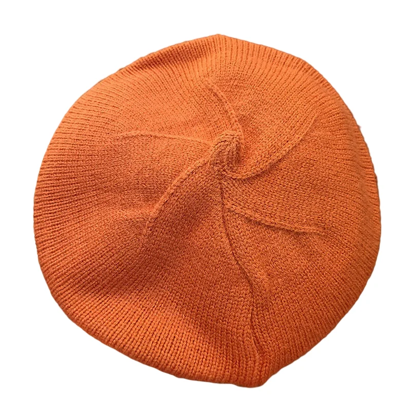 Новый модный теплый разноцветный берет для маленьких девочек