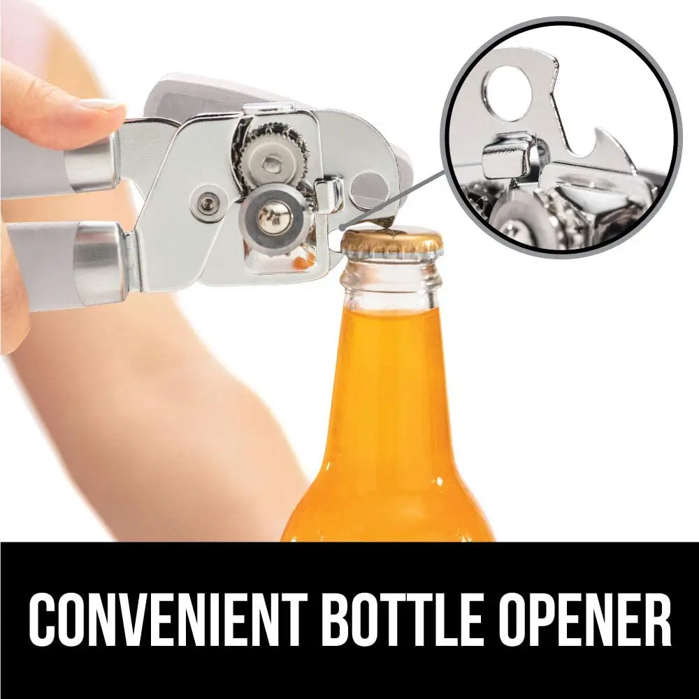 Custom Stainless Steel Jar Opening Oversized Sharp Cutting Wheel Handheld Strong Manual Can Opener With Bottle Opener