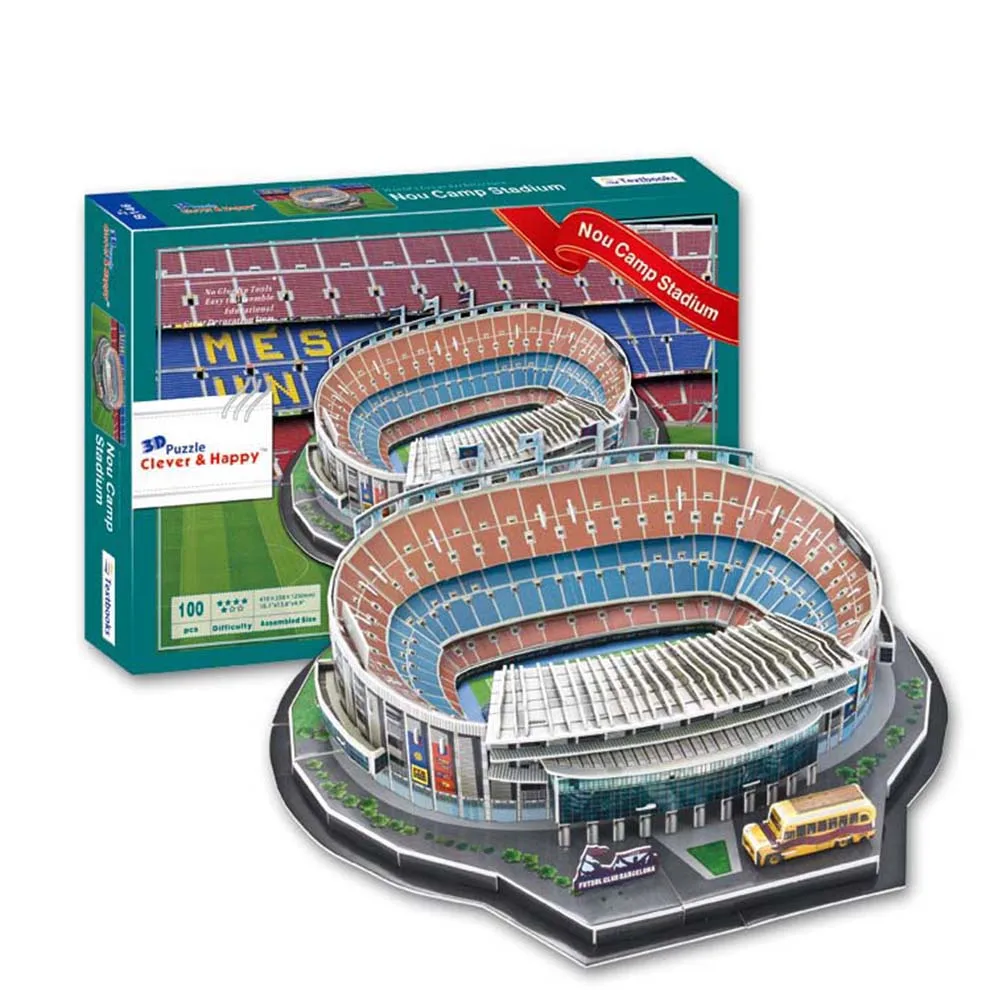 Miniature Cardboard Puzzle 3D Model Seoul Football Stadium With 63 PCS
