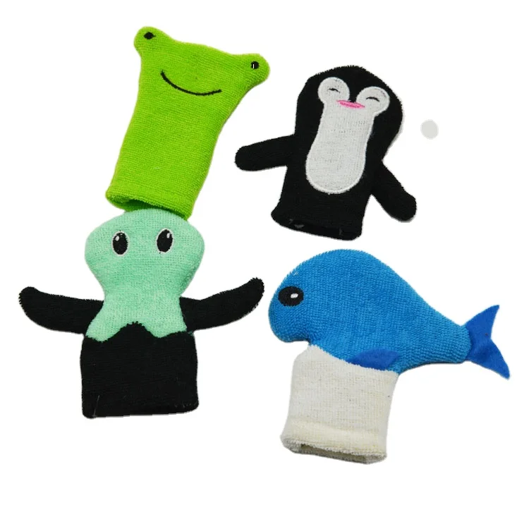 Cartoon Colorful Toy Soft Scrub Shower Washing Mitt Baby Bath Glove for Kids