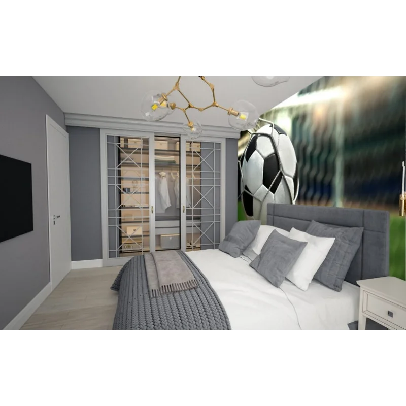 Soccer Ball Decal Wall Murals Boys Game Room Fun Sport Art Bedroom Decor Football Wallpaper Peel and Stick Self-adhesive
