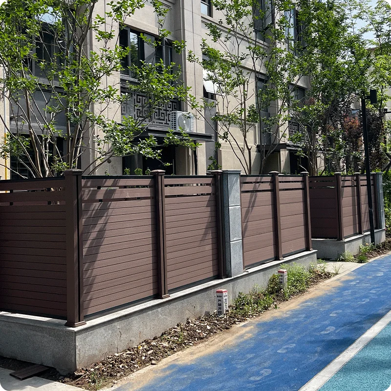 Waterproof composite wood plastic modern wpc fence for garden balcony