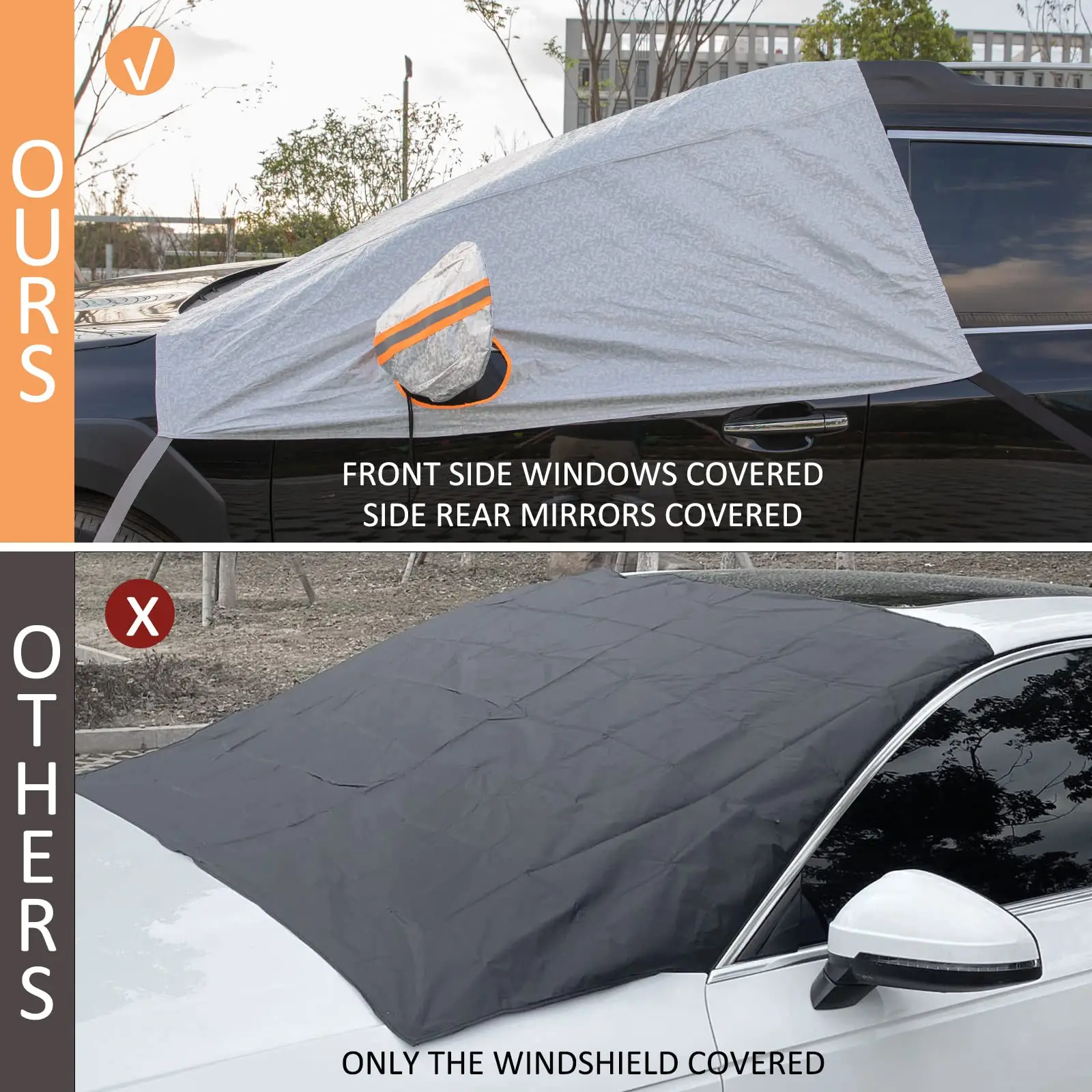 Allseasons Guard Car Front Windscreen Cover Car Windshield Snow Sun Shade Waterproof Protector Cover Universal Automotive Winter