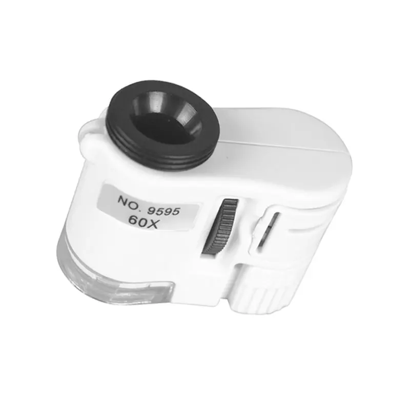 60X Mini Mobile Phone Clip Pocket Microscope With Led UV Light