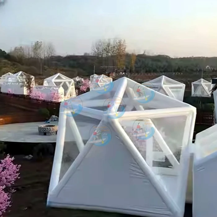 Outdoor starry sky inflatable clear tent for camping windproof rainproof hiking transparent tent air sealed inflatable tents