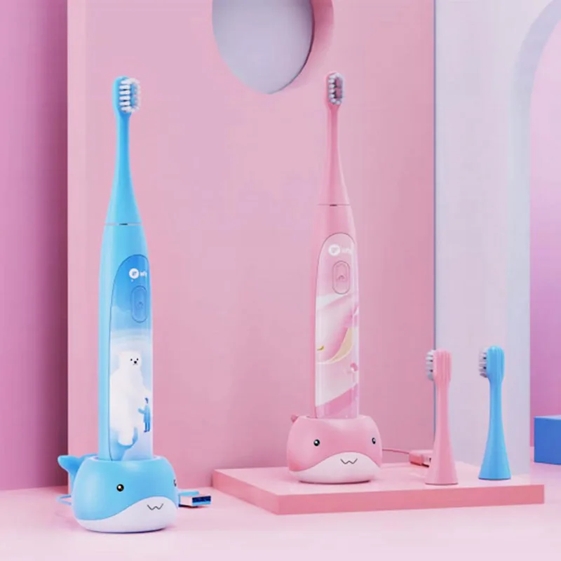 New 2022 USB Charging Ultrasonic Kids Electric Toothbrush With Blue tooth