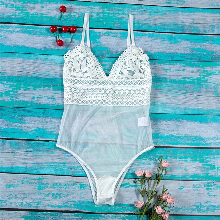 Those Eyes Lace Teddy Translucent Lace Hollow Underwear Set Sexy Ultrathin Temptation china lingerie