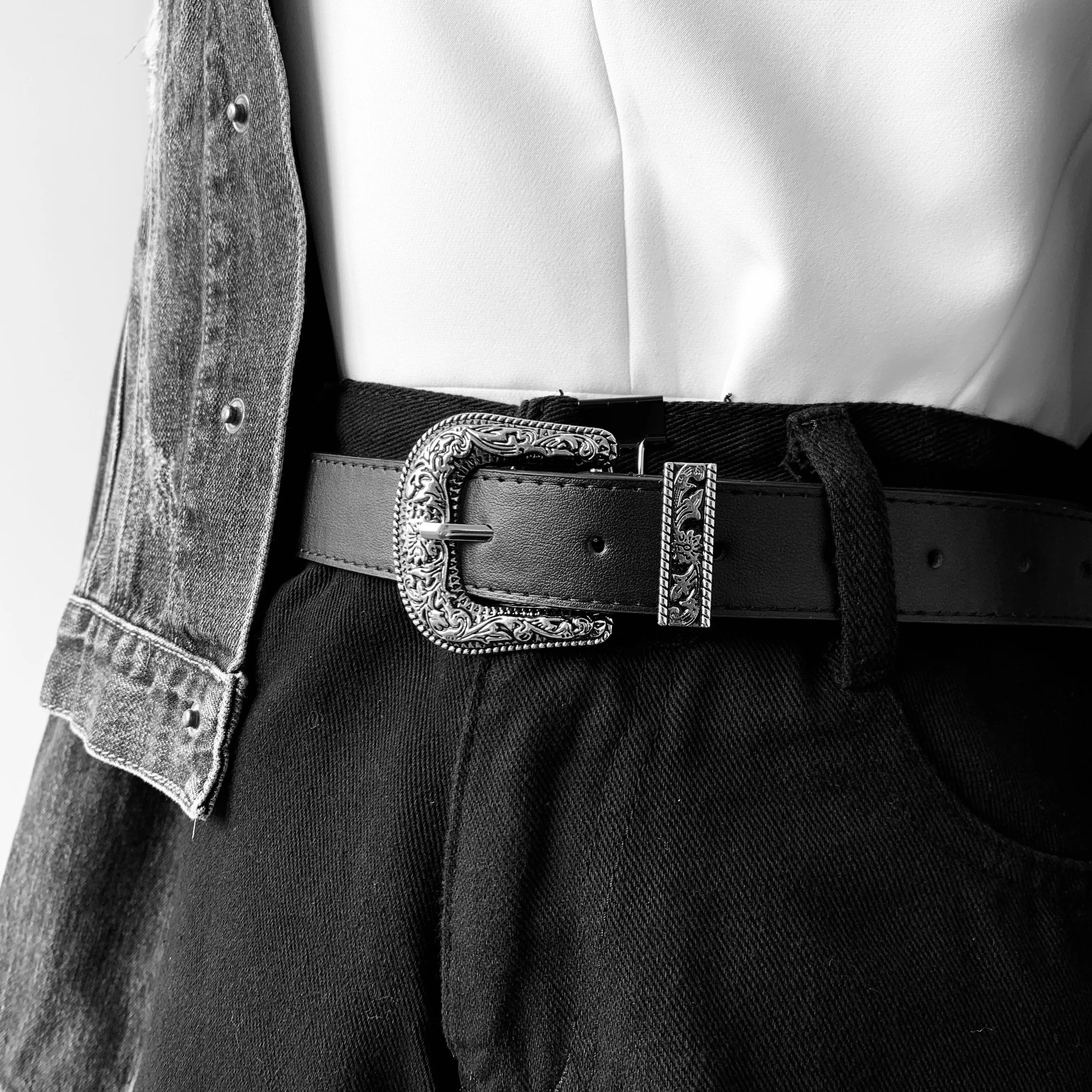 Оптовая продажа, модный дизайнерский ремень с пряжкой, черный, коричневый, Женский винтажный ремень в западном стиле, ремень из искусственной кожи для джинсов и платьев